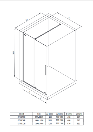 Deante Jasmin Walk-in zuhanyajtó 120 cm átlátszó üveg, króm KTJ_032R