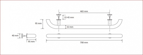 Sapho BEMETA HELP kapaszkodó, 700mm, matt 301553015