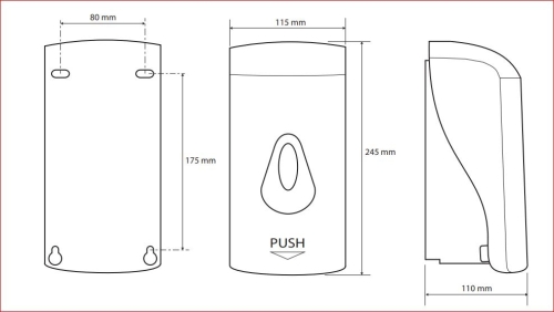 Sapho BEMETA HOTEL fertőtlenítő adagoló, 115x245x110mm, 1000ml, ABS/fekete (121209400)