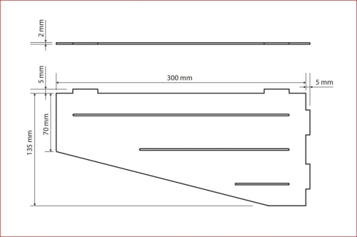 Sapho BEMETA CYTRO beépíthető polc, 300x2x135mm, csiszolt 101302405