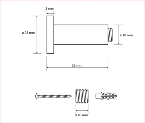 Sapho BEMETA OMEGA Fogas, 25x25x38mm, króm 104206132