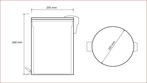 Sapho BEMETA HEMATIT álló szemetes, 5l, 205x260x205mm (159315013)