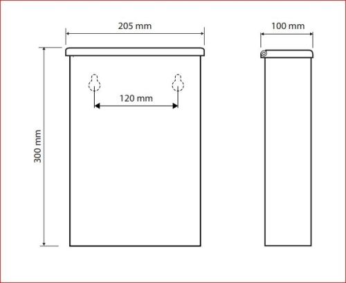 Sapho BEMETA HOTEL Fali szemetes, 205x300x100mm, 6l, fekete 101915050