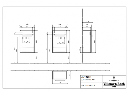 Villeroy & Boch Avento alsószekrény balos zsanér Arizona Oak A87600VH