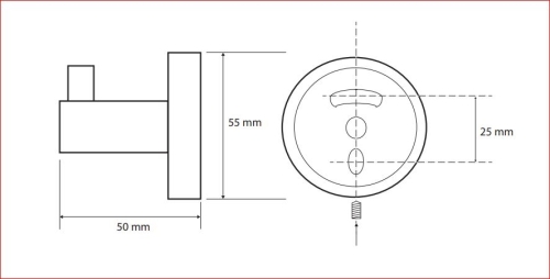 Sapho BEMETA GRAPHIT fali fogas, 55x55x50mm (156106022)