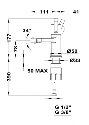 Strohm Teka Lavi bide csaptelep, króm 316260200