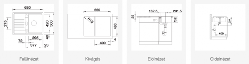 BLANCO LEXA 40 S gránit mosogató, kávé 524889