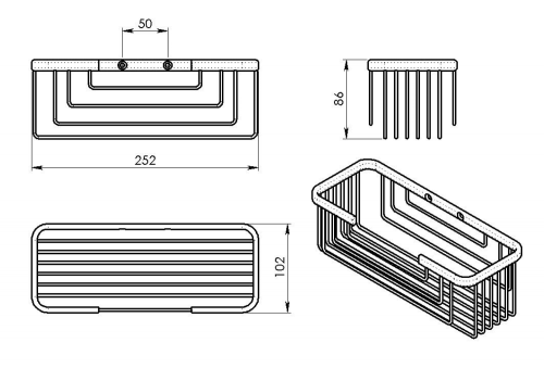 Sapho SMART polc, fehér 2419-02