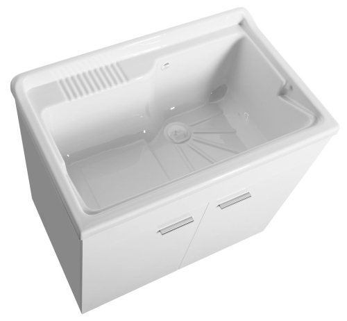 Sapho AQUALINE 80x50cm mosdótartó szekrény műanyag mosogatótálcával, fehér PI8050-1