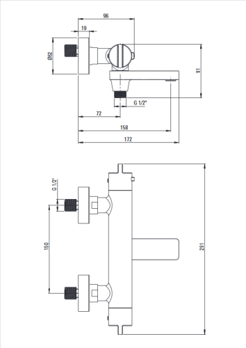 Deante termosztátos kádtöltő csaptelep, arany BCH_Z1BT