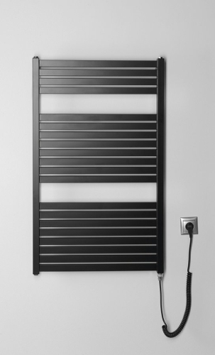 Sapho AQUALINE TONDI-E 600x970mm elektromos fürdőszobai radiátor, matt fekete DE466T