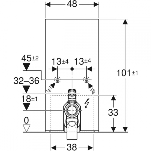 Geberit Monolith Plus 101 szanitermodul talpon álló WC-hez, palahatású kőanyag/alumínium fekete króm 131.202.00.7