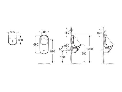 Roca Proton Rimless vizelde, felső bekötésű A3590J2000