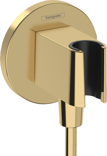 Hansgrohe FixFit S Fali tömlőcsatlakozás zuhanytartóval, kerek, polírozott arany hatású 26888990