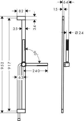 Hansgrohe Pulsify S zuhanyszett 1jet, EcoSmart, 900 mm-es zuhanyrúddal, króm 24382000