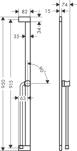 Hansgrohe Unica zuhanyrúd S Puro 900 mm, 1.60m-es zuhanytömlővel, szálcsiszolt bronz 24405140