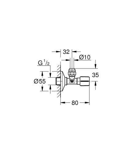 Grohe sarokszelep, phantom black 22074KF0