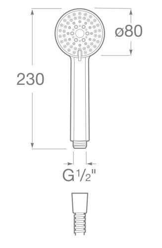 Roca Stella 80/3 funkciós kézizuhany, króm A5B1103C00