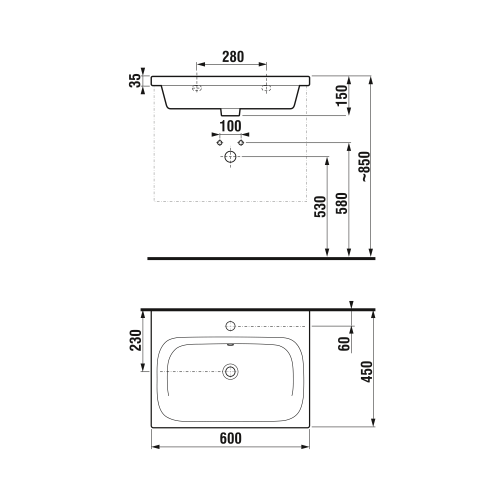 Laufen Basal 60x45 cm mosdó H8127130001311