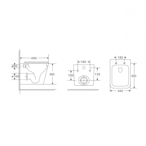 Wellis Aurora tornado ultracsendes fali rimless WC, fehér WF00177