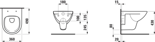 Laufen Pro fali WC pack, H8669600000001