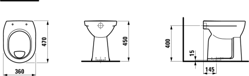 Laufen Pro magas laposöblítésű álló wc LCC felülettel H8259574000001