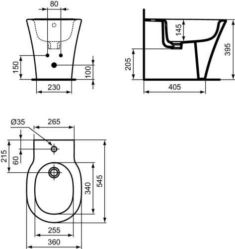 Ideal Standard Connect Air álló bide E233401