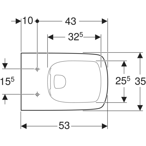 Geberit Selnova Square fali WC mélyöblítésű, Rimfree 501.458.00.7