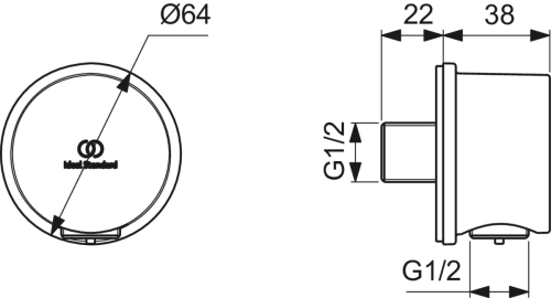 Ideal Standard Idealrain fali könyök, króm BC808AA