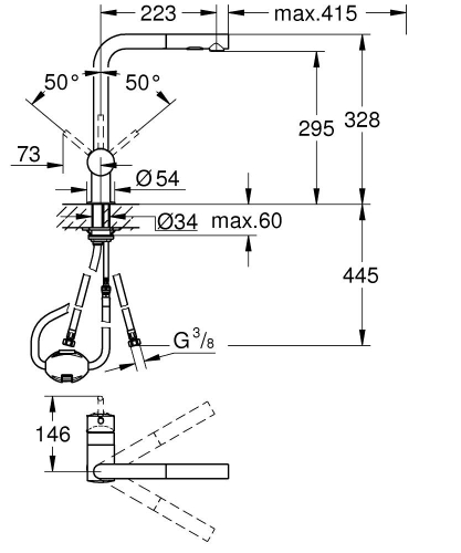 Grohe Minta egykaros mosogatócsap hard graphite 30274A00