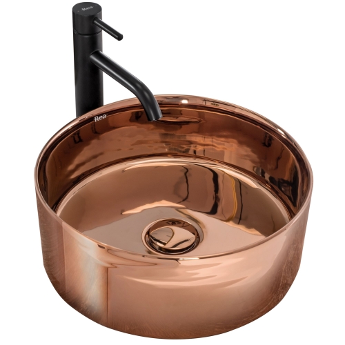 Rea Ida 36 cm pultra ültethető mosdó, rose gold REA-U7401