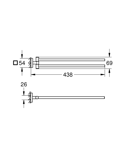 Grohe Start Cube két ágú törölközőtartó, matt fekete 409762430