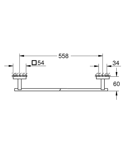 Grohe Start Cube fali fürdőlepedő tartó 60 cm, matt fekete 410892430