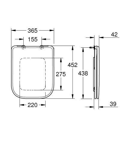 Grohe Bauedge Ceramic lassú záródású wc ülőke 39813000