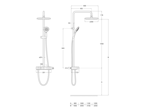 Roca Index-T Swich termosztátos zuhanyrendszer A5A9J09C00