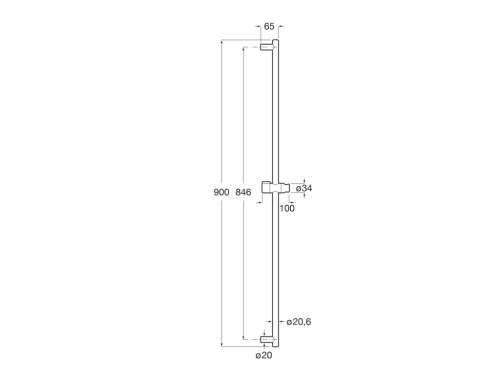 Roca Minimal zuhanytartó rúd 90 cm, króm A5B0605C00