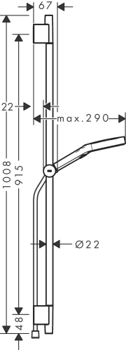 Hansgrohe Rainfinity EcoSmart 130 3jet zuhanyszett S Puro 90cm-es zuhanyrúddal, matt fekete 28744670