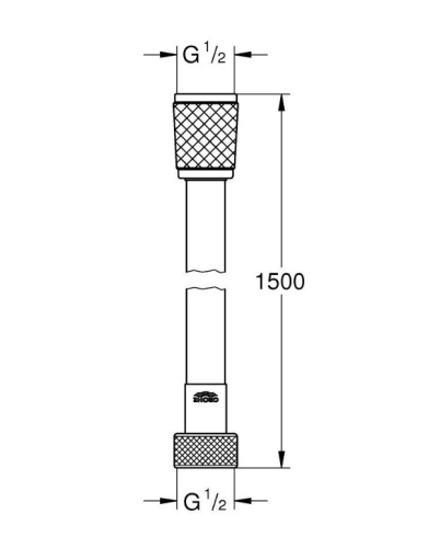 Grohe Relexaflex 150 cm zuhanygégecső, króm 28151002