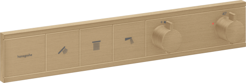Hansgrohe RainSelect falsík alatti termosztátos csaptelep színkészlet 3 fogyasztóhoz, szálcsiszolt bronz 15381140