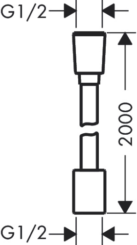 Hansgrohe Designflex 2 m textilszálas zuhanycső, szálcsiszolt fekete króm 28230340