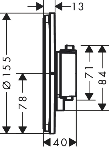 Hansgrohe ShowerSelect Comfort S falsík alatti 1 funkciós termosztát mennyiségszabályozóval, szálcsiszolt bronz 15562140