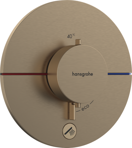 Hansgrohe ShowerSelect Comfort S falsík alatti 1 funkciós termosztát mennyiségszabályozóval, szálcsiszolt bronz 15562140