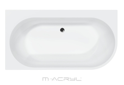 M-Acryl Harmony 159x84 cm balos szabadon álló akril kád, fényes fekete 12590