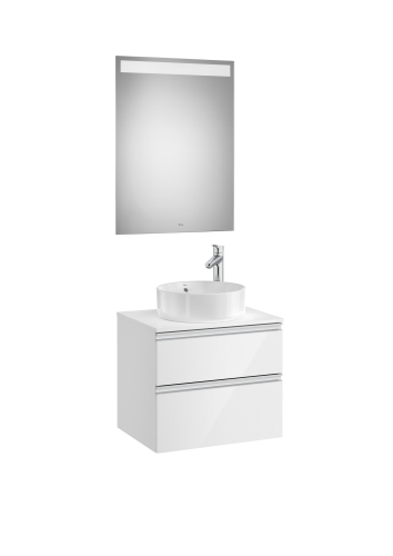 Roca The Gap 60 cm-es fürdőszobabútor szett mosdó nélkül, magasfényű fehér A851531806