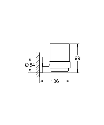 Grohe Essentials kristálypohár, tartókonzollal, matt fekete 1022562430