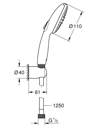 Grohe Tempesta 110 fali tartós szett 2 funkciós, króm 27799003