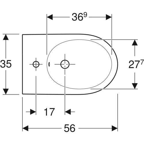 Geberit iCon álló bidé, falhoz illeszkedő, zárt forma, fehér 502.384.00.1