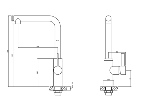 Invena Preto konyhai csaptelep, matt fekete BZ-48-W04-L