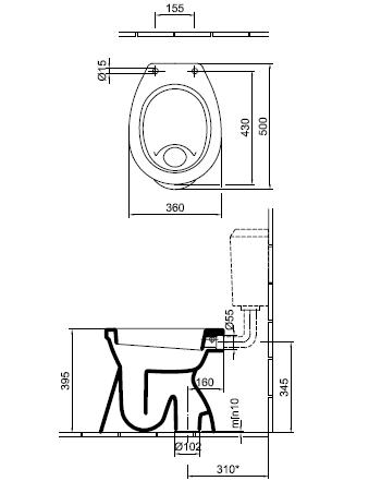 Alföldi Bázis alsó kifolyású, laposöblítésű álló WC 4037 00 01 (40370001)