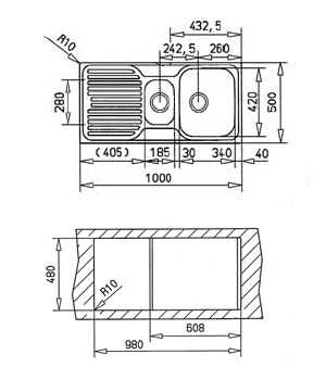 Teka Princess 1000.500 MTX mikrotextúrás rozsdamentes mosogató 40109135 (30000173)